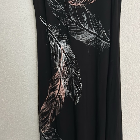 Black Feather Print summer dress by karen kane - Picture 3 of 9